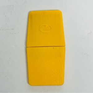 vintage goody hair pick lift comb yellow croc case cover metal teeth